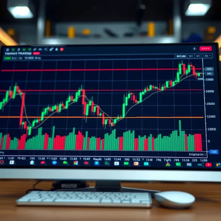 Chart displaying advanced binary options trading strategies with technical analysis indicators