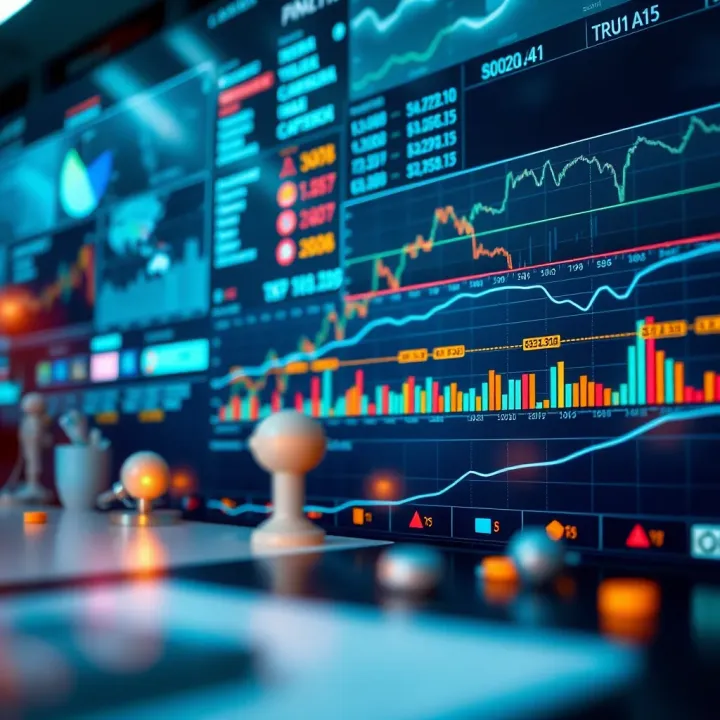 Visual display of advanced techniques and practical tools used in evaluating business sectors and interpreting market data