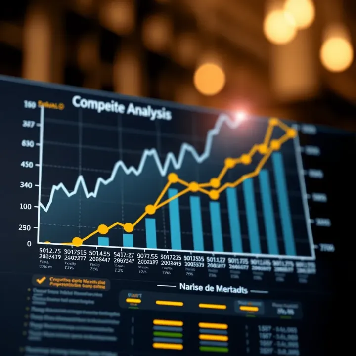 Graph depicting competitive market landscape with data points and decision-making indicators