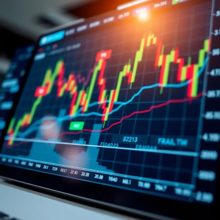 Graph displaying various financial data indicating day trading activity