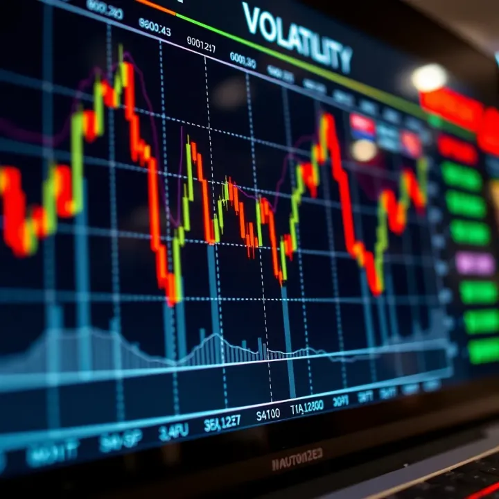Graph depicting stock price fluctuations highlighting periods of high volatility for day trading