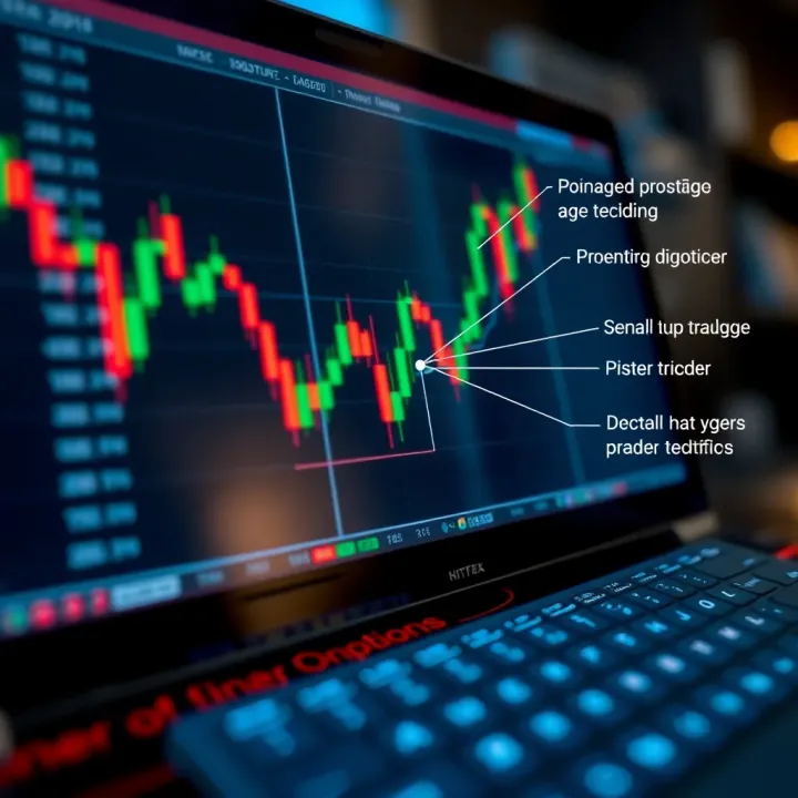 Annotated example of a trading strategy with key decision points for entering binary options positions
