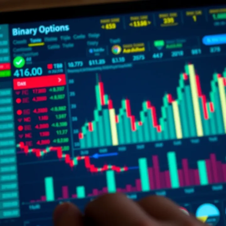 Chart showing financial management strategies for binary options trading to control risks and optimize profits