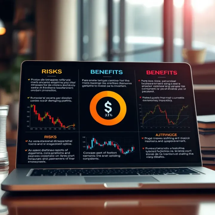 Graphic illustrating risks and benefits of binary options investment