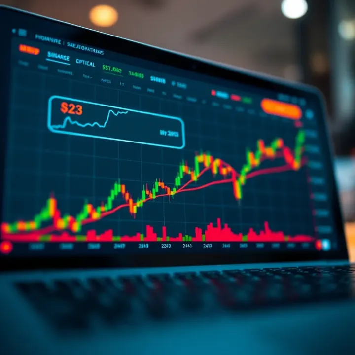 Graph showing the prediction of asset price movement in binary options trading