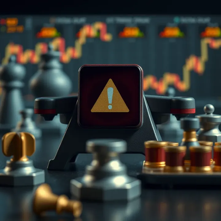 Risk management and control symbols representing financial caution in binary options trading