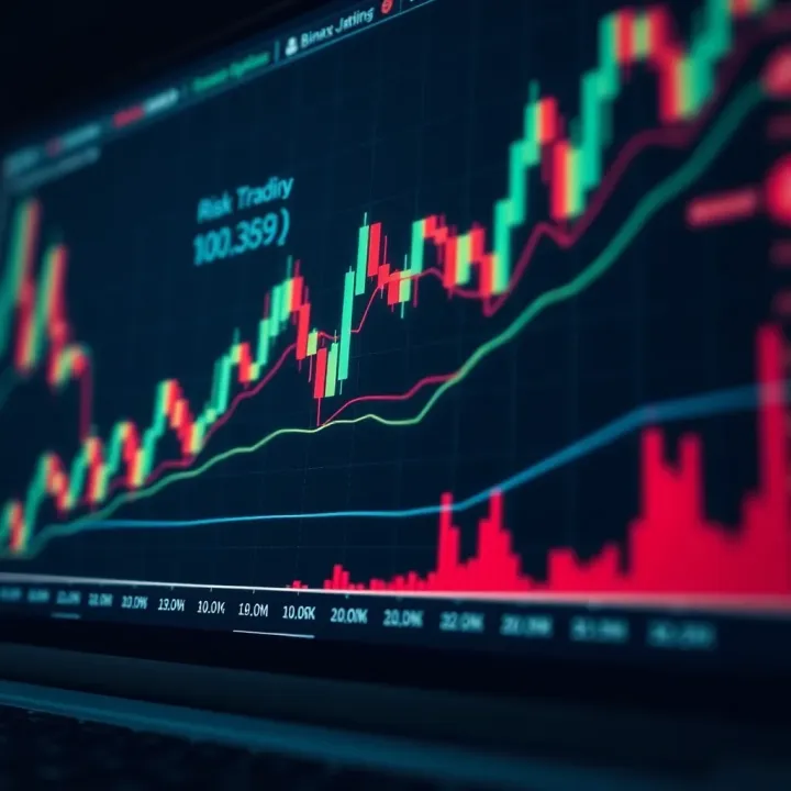 Graph illustrating risk management techniques in binary options market with dynamic data visualization