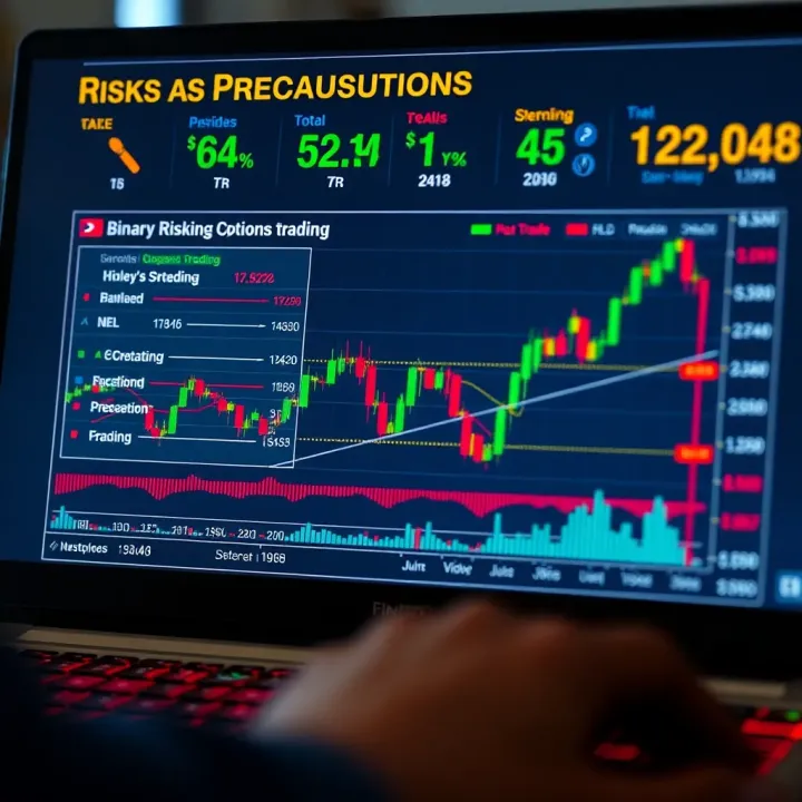 Chart illustrating risks and precautions in binary options trading