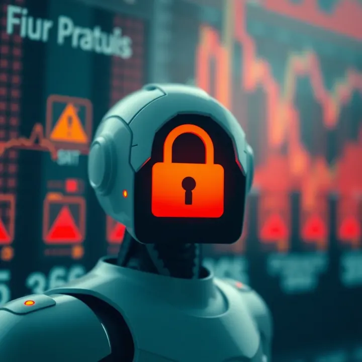 Graphic depicting potential risks and security measures in binary options robot use