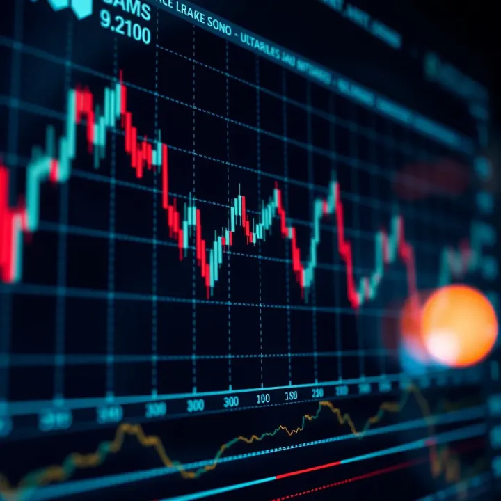 Graph showing binary options signals with rising and falling trends