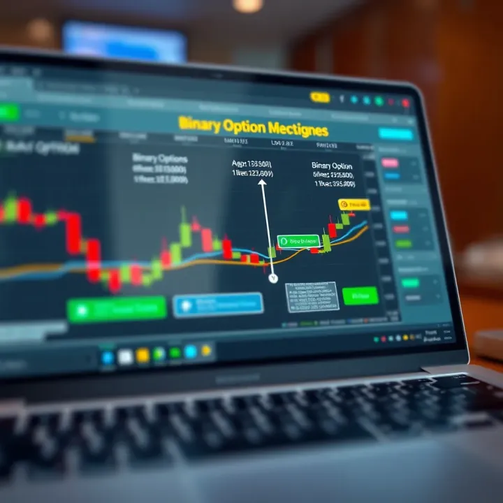 Diagram illustrating the mechanism of binary options trading with clear indicators of possible outcomes
