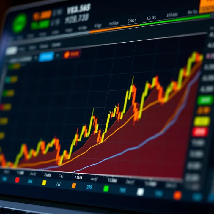 Graph illustrating trends and patterns in binary options trading