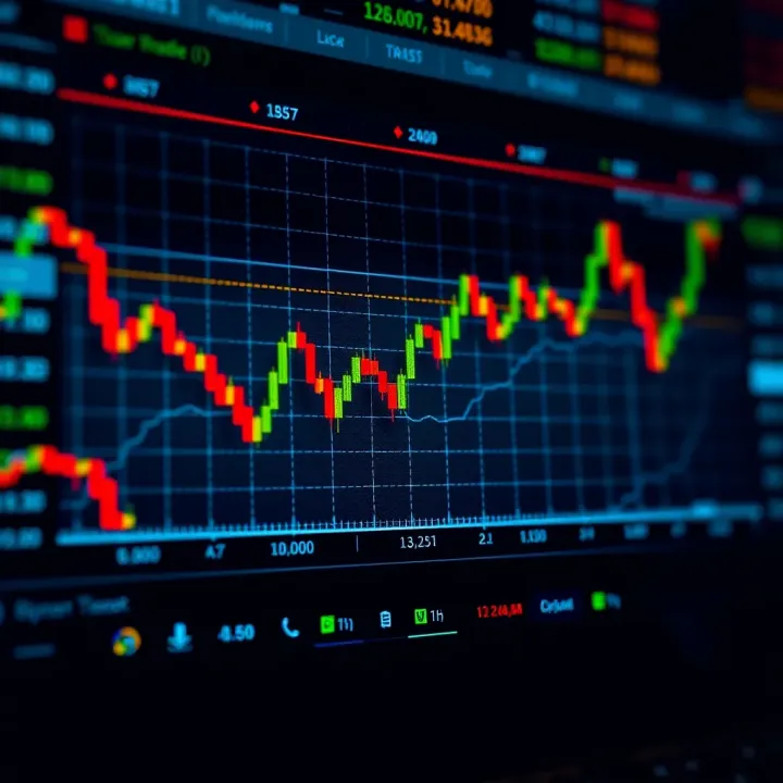 Graph showing trends and fluctuations in binary options trading
