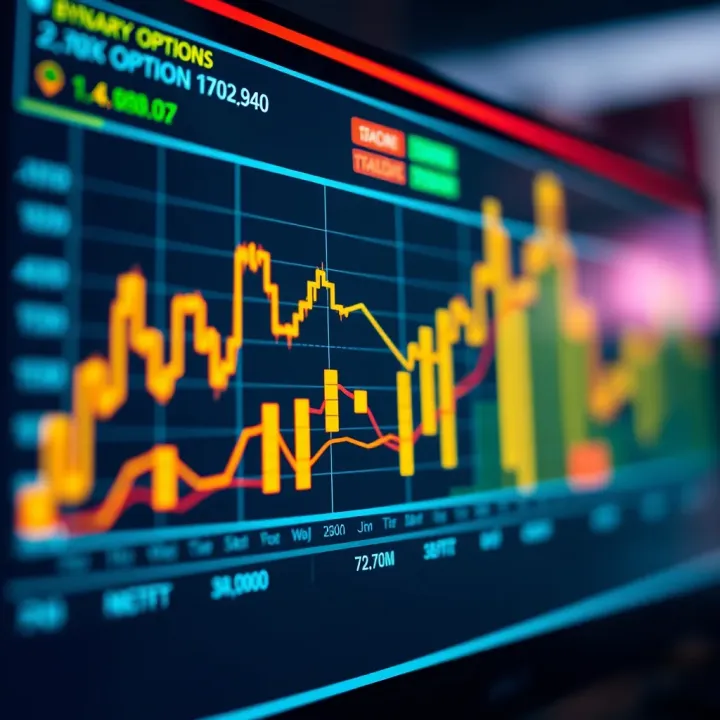 Chart displaying binary options trading trends and investment growth