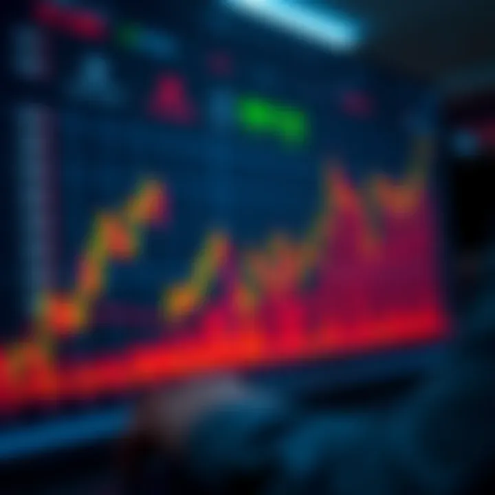 Graph showing fluctuating financial data with binary options trading interface