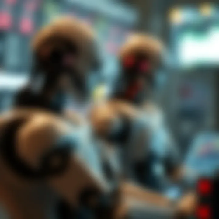 Conceptual illustration of benefits and risks in using trading robots for binary options