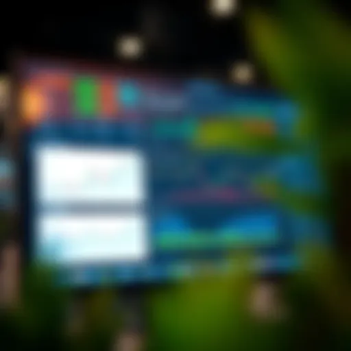 User Interface of a Day Trading Software Showing Key Performance Metrics Dashboard displaying various charts and indicators for day trading software