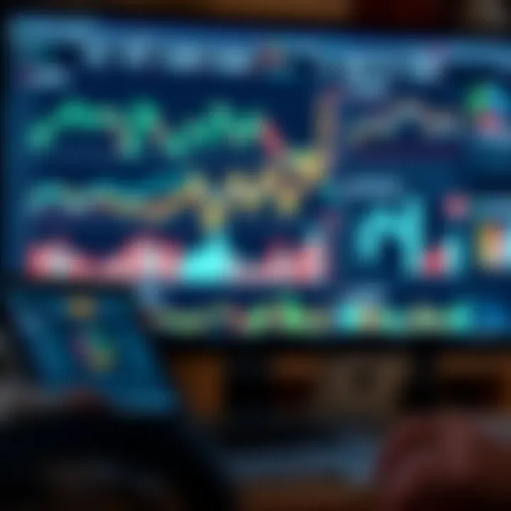 Graphical representation of market analysis data with charts and graphs displayed on a computer screen