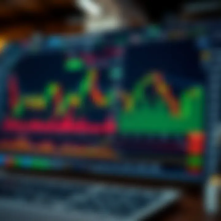 Trading platform interface showing real-time stock charts and performance metrics