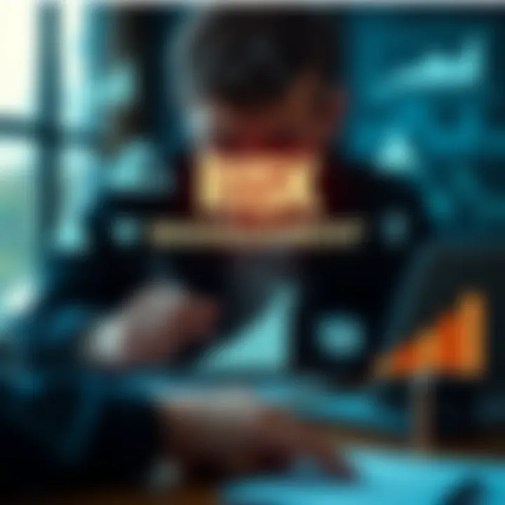 Illustration of risk management concepts with charts and strategy icons