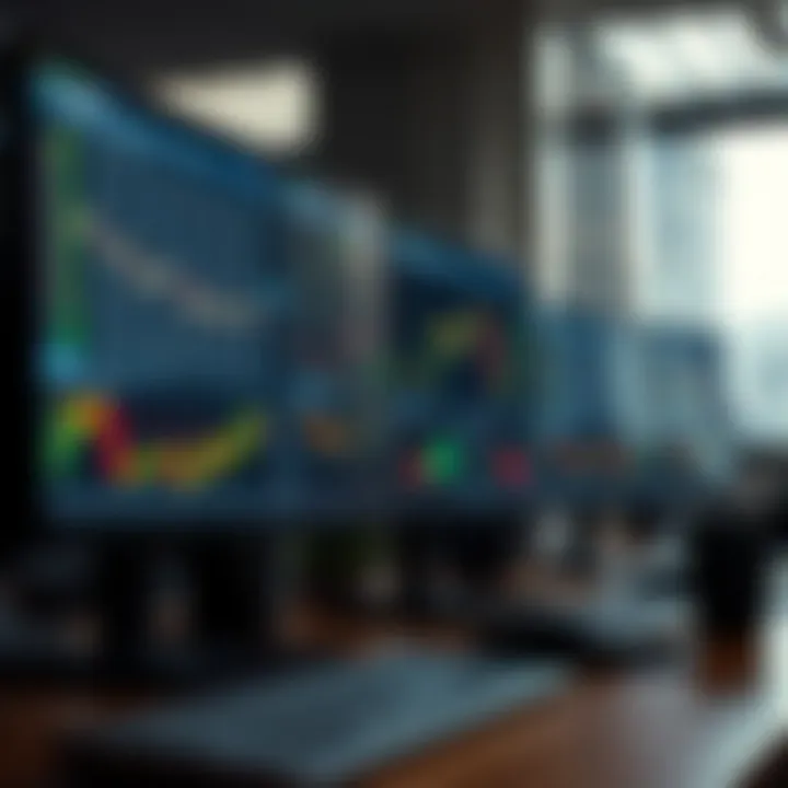 Comparison of different trading software features displayed on multiple computer screens