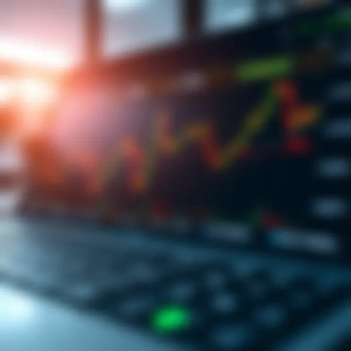 Interface of a day trading app showing real-time market charts and trading options