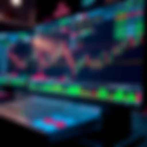 Day Trading Platform Interface with Real-Time Charts and Tools Interface of a day trading platform showing real-time stock charts and trading tools