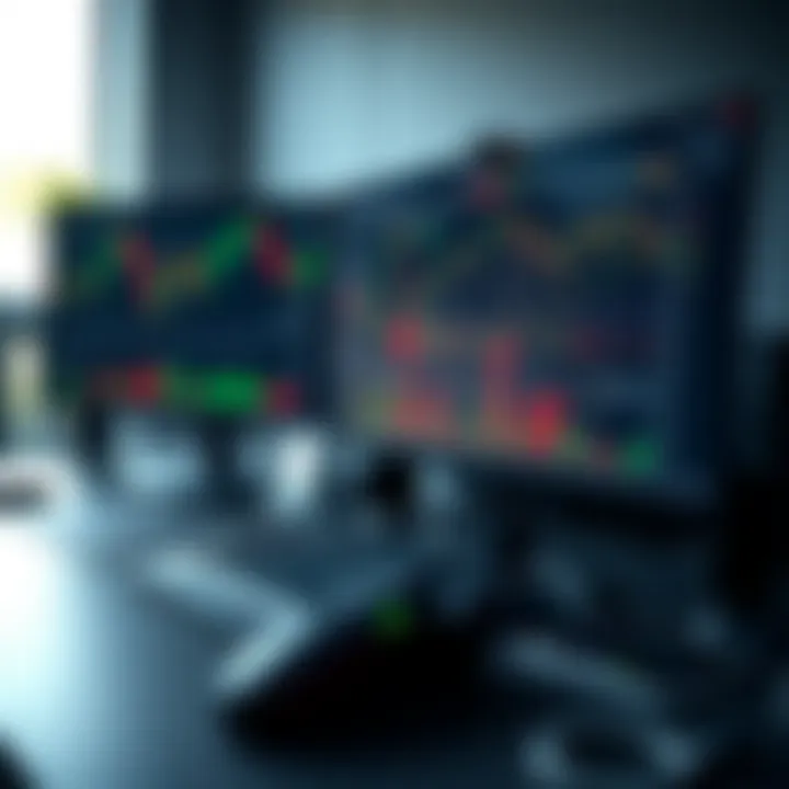 Digital trading workstation displaying multiple charts, indicators, and trading tools used for day trading strategies