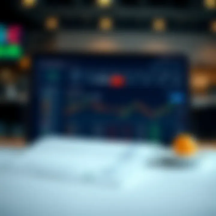 Demo trading account interface showing virtual funds and trading options