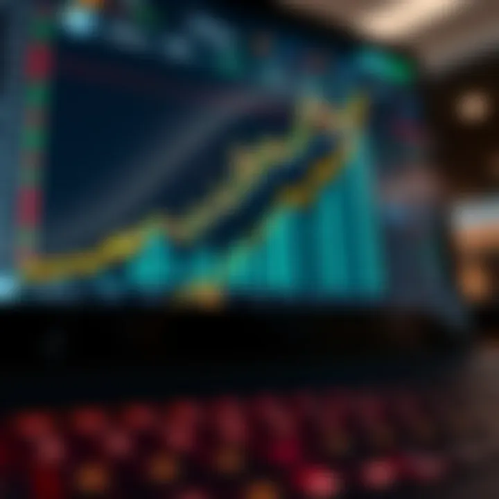 Graph showing growth potential with demo trading account on digital platform