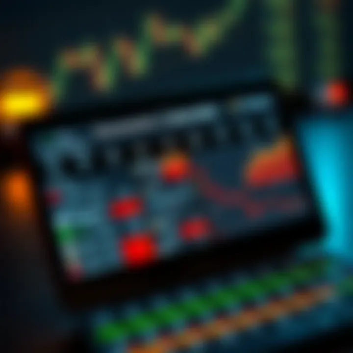 Economic calendar displaying various financial indicators and release dates on a digital device