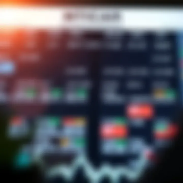 Economic calendar displaying various financial indicators and their scheduled release dates