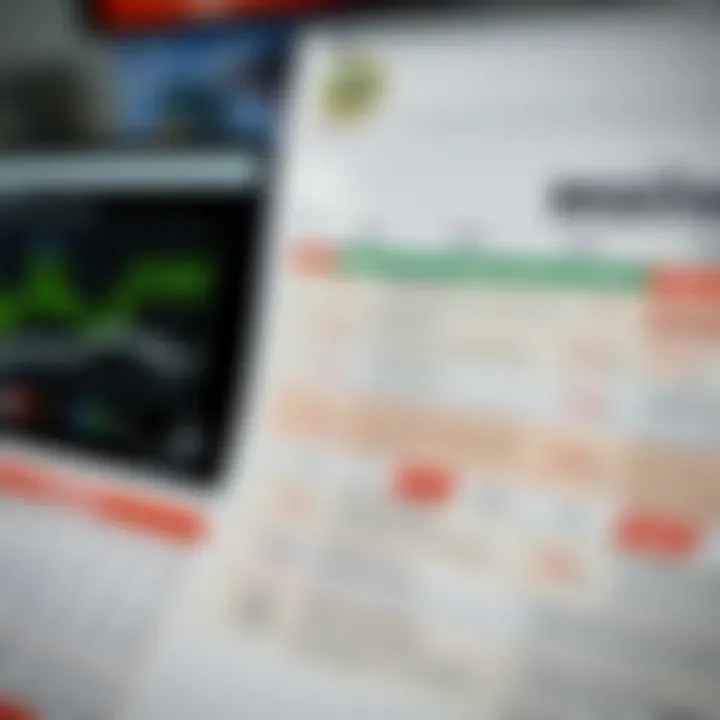 Calendar with highlighted economic events and financial charts