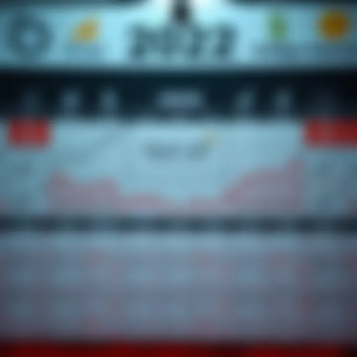 Calendar displaying various economic events with symbols representing finance and global markets