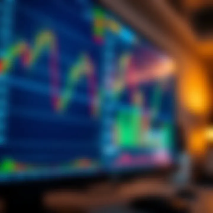 Illustration of financial market trends with price action indicators on a trading screen