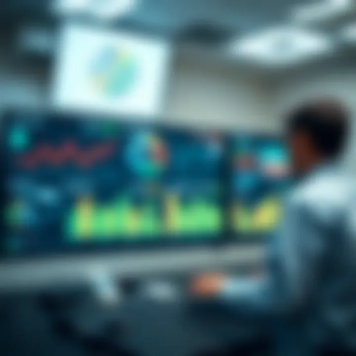 Digital dashboard showing real-time monitoring of hospital safety metrics and risk indicators