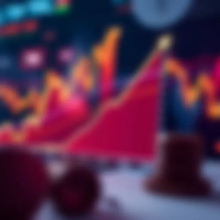 Graph showing financial growth and binary options trading strategies