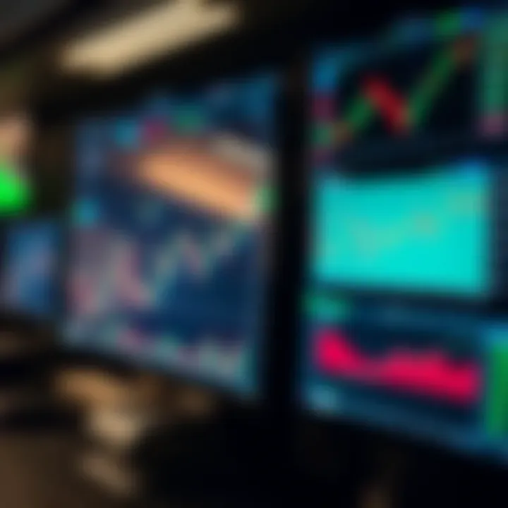 Trading platform interface showing multiple charts and real-time market data