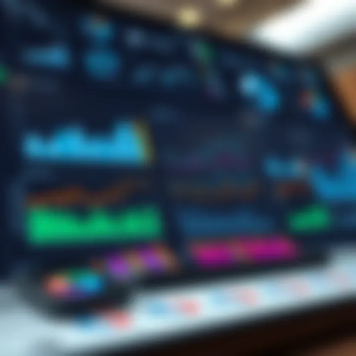 Market analysis concept showing charts, graphs, and data analytics tools