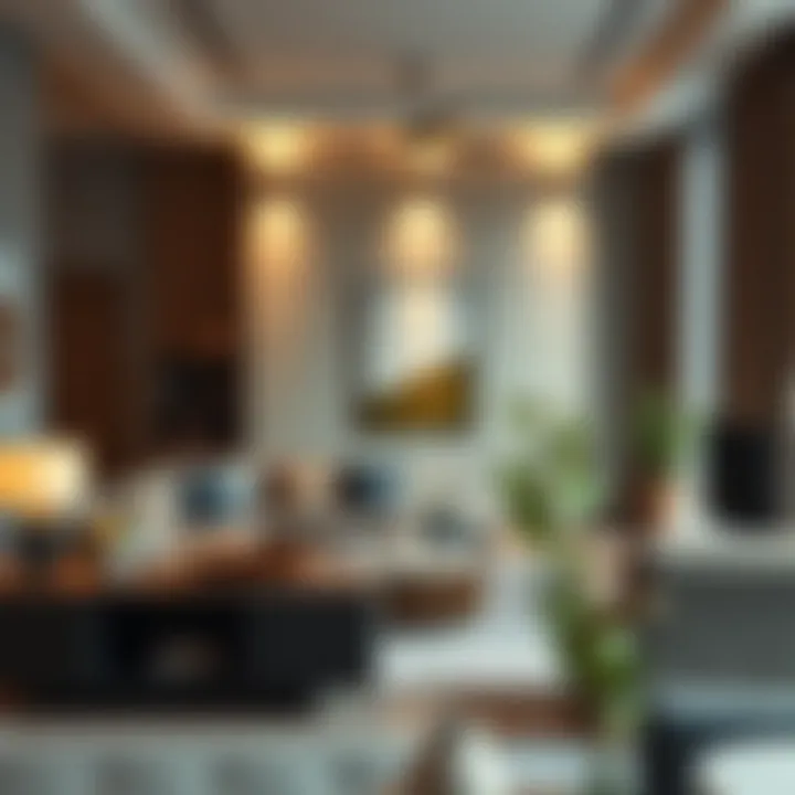 Contemporary interior design showcasing modern furniture and stylish decor elements