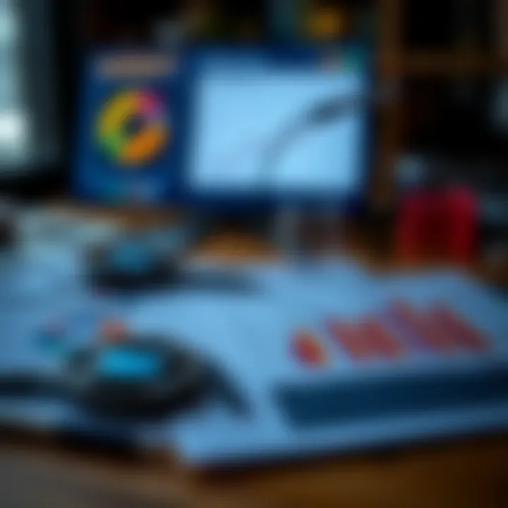 Illustration of market analysis tools and customer segmentation charts