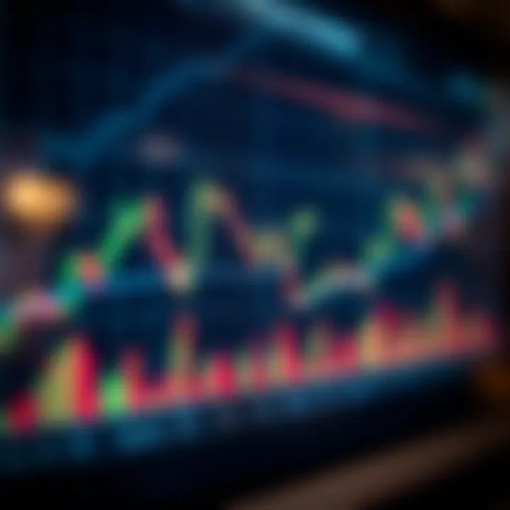 Graph showing market trends and data analysis visualization