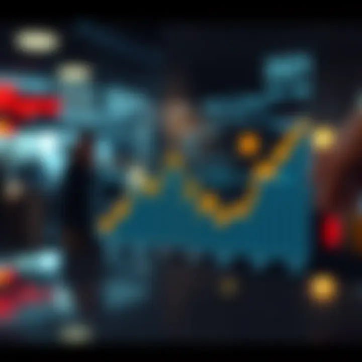 Graphical representation of market trends influenced by important economic announcements