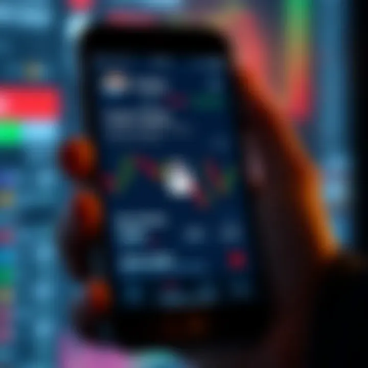 Mobile device displaying a user-friendly trading app with security features