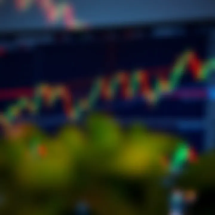 Chart showing various price action patterns on a candlestick graph