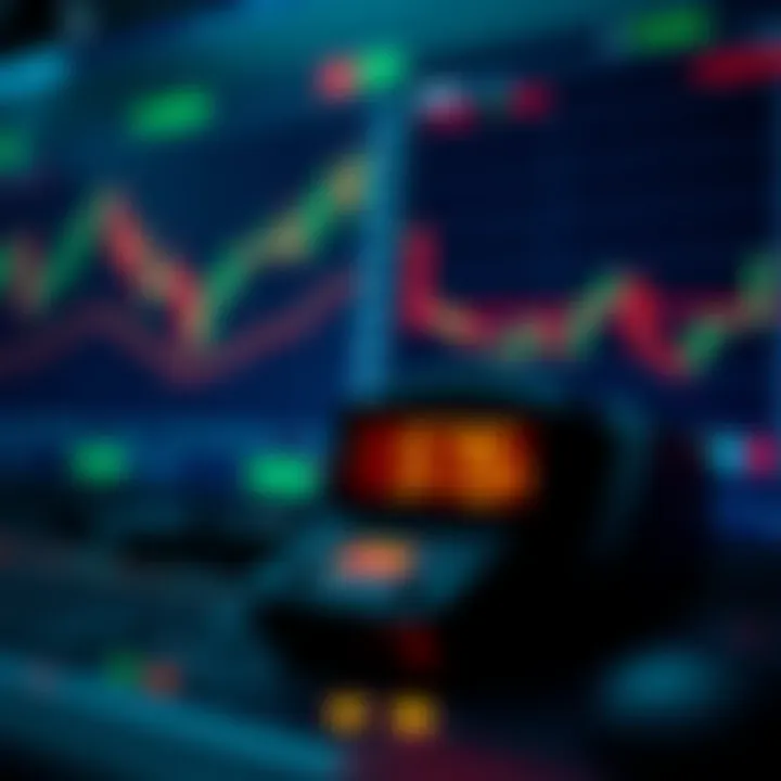 Trading platform interface with indicators and timers used for quick decision-making