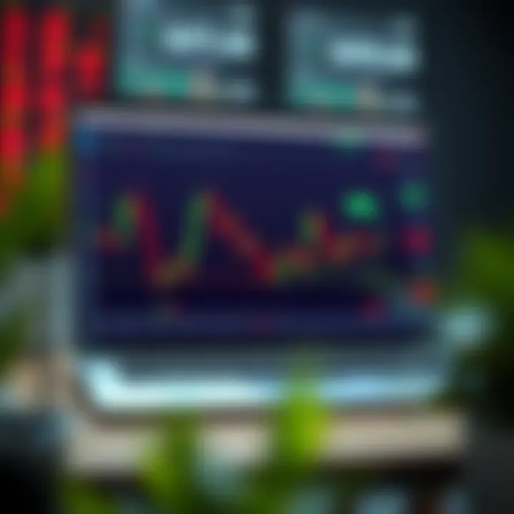 Graph showing financial trading simulation on Ratinho demo account interface