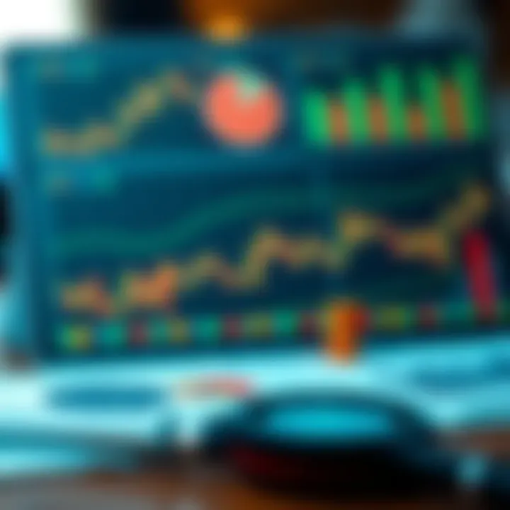 Illustration of tools used in financial market analysis including charts and evaluation metrics