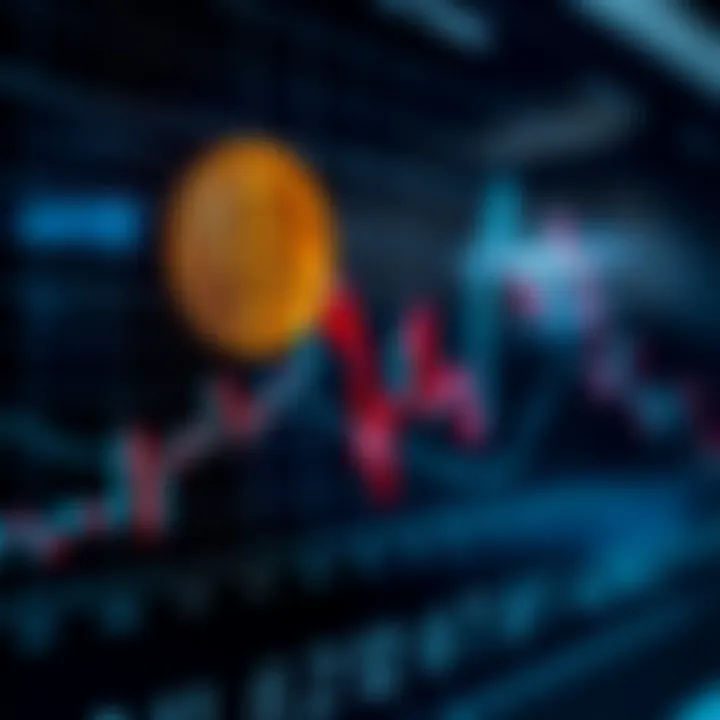 Graph showing fluctuating cryptocurrency prices during daily trading