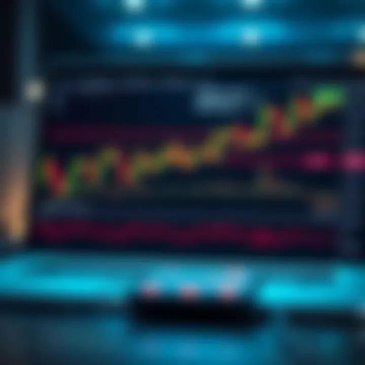 Binary options trading interface highlighting key support and resistance zones with price movements